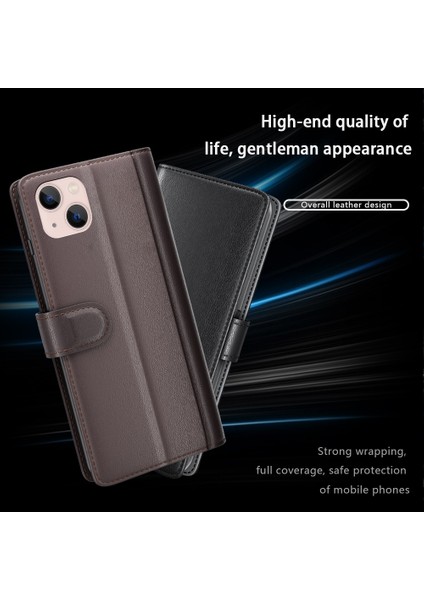 iPhone 14 Için Şok Geçirmez Telefon Kapağı Orijinal Deri Tpu Stand Cüzdan Case-Brown (Yurt Dışından) fırsatları