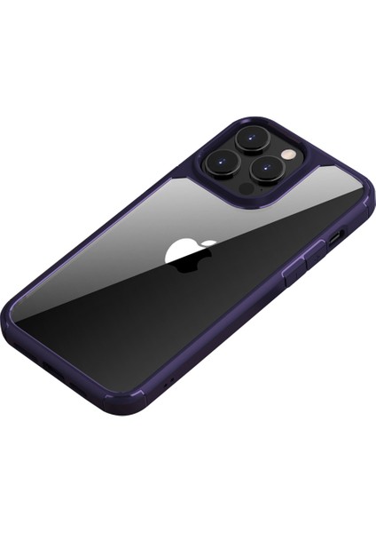iPhone 14 Plus Giyim Dayanıklı Işık Ince Cep Telefon Kılıfı Pc+Tpu Hibrit Arka Kapak Morası (Yurt Dışından)
