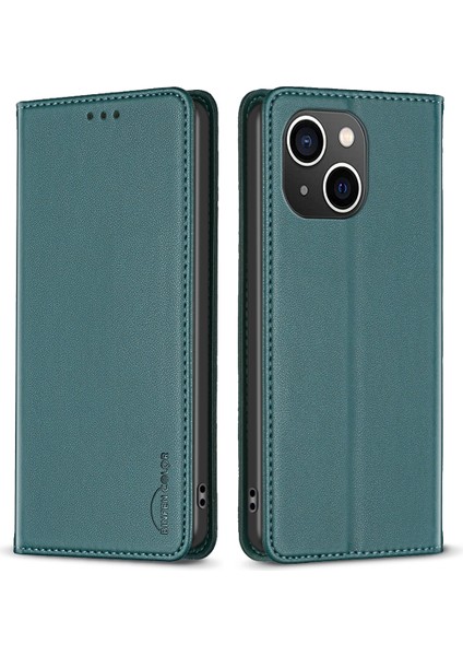 iPhone 14 Için Telefon Standı Kapağı Pu Pu Deri Kart Tutucu Koruyucu Telefon Vaka-Yeşil (Yurt Dışından)