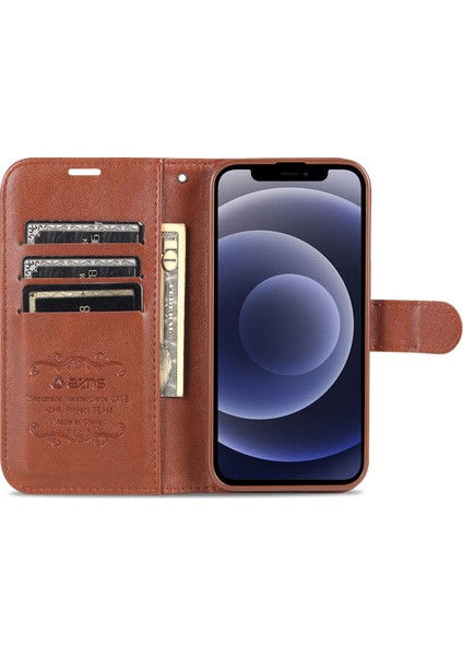 iPhone 14 Için 6.7 Inç Şok Geçirmez Pu Deri Flip Cüzdan Kasası Manyetik Kapanma Aşınma Dirençli Telefon Kapağı Stant-Kahverengi (Yurt Dışından) fiyatları