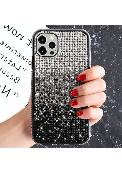 iPhone 14 Için Gradyan Glitter Sparkle Bling Kılıf Rhinestone Dekor Tpu Koruyucu Kapak Serçisi Siyah (Yurt Dışından) fiyatları