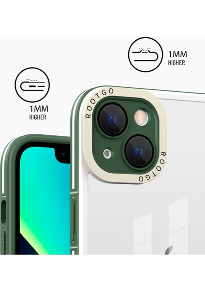iPhone 14 Plus Şok Geçirmez Kasa Pc+Tpu Hibrid Telefon Kılıfı Cam Lens Kapağı-Bv Green (Yurt Dışından) fiyatları