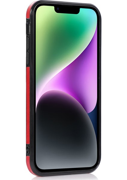 iPhone 14 Için Plus Toz Geçirmez Pu Deri+Tpu Anti-Çizgiye Dönem Telefon Kapağı Kickstand Telefon Kasası Omuz Askılı Kırmızısı (Yurt Dışından) fırsatları