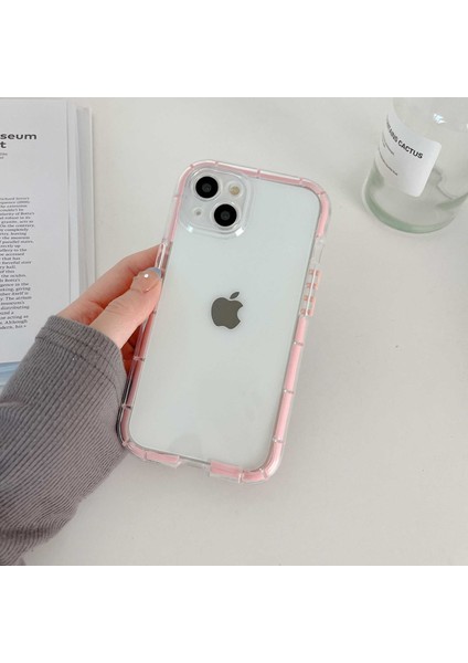 iPhone 14 Için Luminous Noctilucent Telefon Kılıfı Bırak-Kötü Koruyucu Tpu Geri Kapak Tespit Pembesi (Yurt Dışından)
