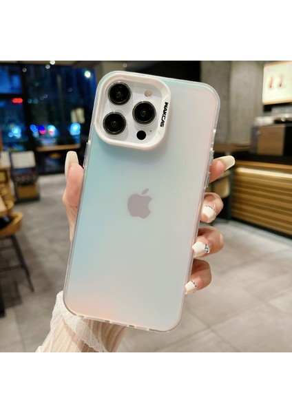 iPhone 14 Pro Maks Gradyan Renkli Telefon Kabuğu Anti-Çizelge Anti Akrilik Tpu Cover-Silver (Yurt Dışından)