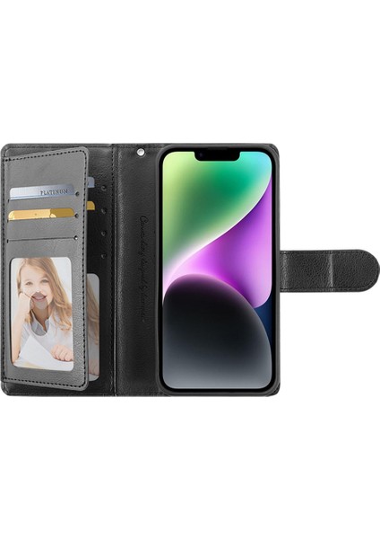 iPhone 14 Için Cep Telefonu Çantası Kasası Artı Şok Geçirmez Cüzdan Manyetik Kapanma Standı Telefon Kapağı-Siyah (Yurt Dışından) fırsatları