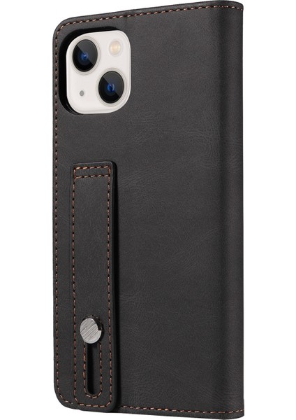 iPhone 14 Için Şok Geçirmez Telefon Flip Cüzdan Kasası, Bileklik-Siyah ile Çizilmeye Dayanıklı Telefon Kapağı Standı (Yurt Dışından) fırsatları