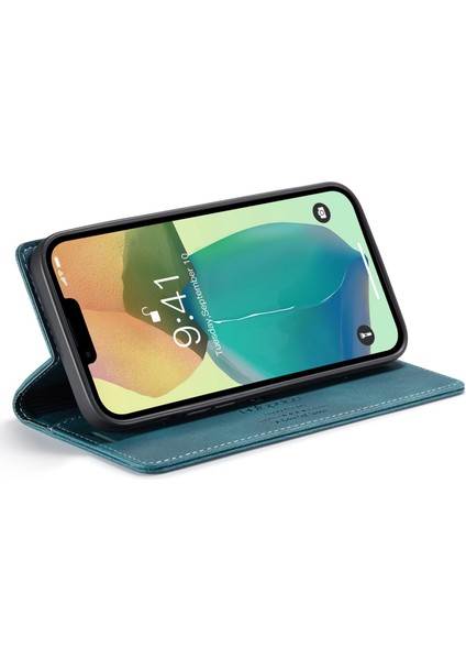 iPhone 14 Için Retro Mat Mat Telefon Damla Geçirmez Kılıf Pu Deri+Tpu Rfıd Engelleme Standı Cüzdan Koruyucu Kapak Mavisi (Yurt Dışından) fırsatları