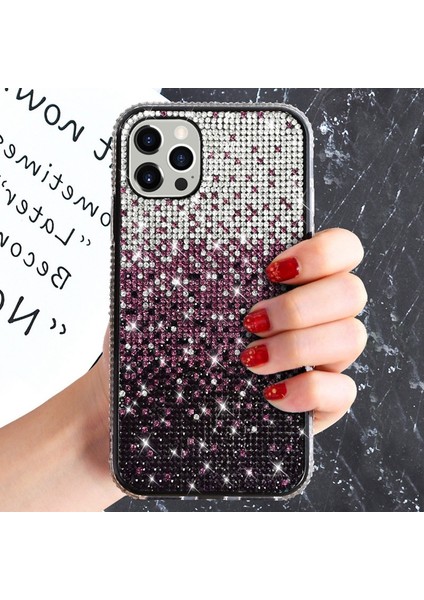 iPhone 14 Için Gradyan Gritter Sparkle Bling Kılıf Rhinestone Dekor Tpu Koruyucu Kapak Sınıflandırıcı Mor (Yurt Dışından) fiyatları