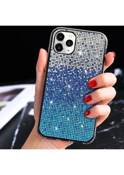 iPhone 14 Için Gradyan Gritter Sparkle Bling Kılıf Rhinestone Dekor Tpu Koruyucu Kapak Sınıflandırıcı Mor (Yurt Dışından) modelleri