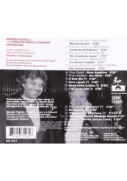 Andrea Bocelli - Viaggo Italiano - CD