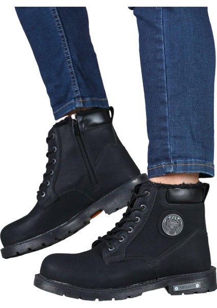 Motorcu Postal Erkek Bot SİYAH