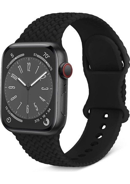 Apple Watch Kordon Band ile Uyumlu Silikon Örgülü Bantlar 38MM 40MM 41MM 42MM 44MM 45MM 49MM