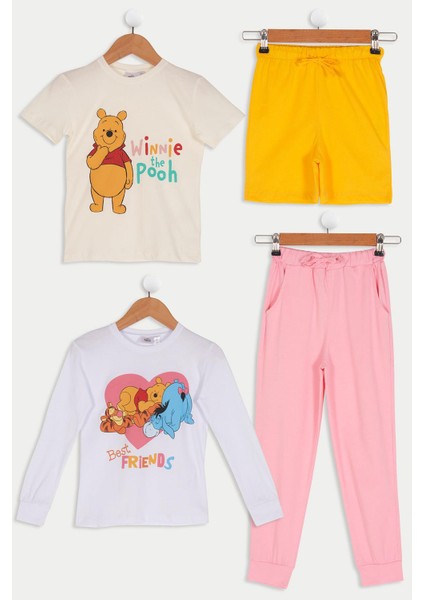 For You Kids 4'lü Winnie The Pooh Tshirt Şort Pantolon Takım