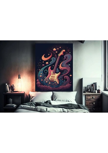 Mor Gitar Tablosu Gençler Için Kanvas Tablo AR030440