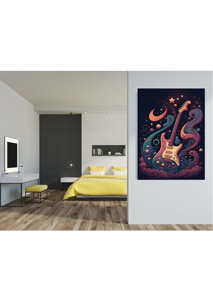 Mor Gitar Tablosu Gençler Için Kanvas Tablo AR030440 modelleri