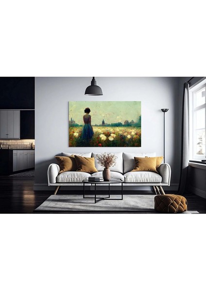 Yağlı Boya Görünümlü Kadın Kanvas Tablo AR030441