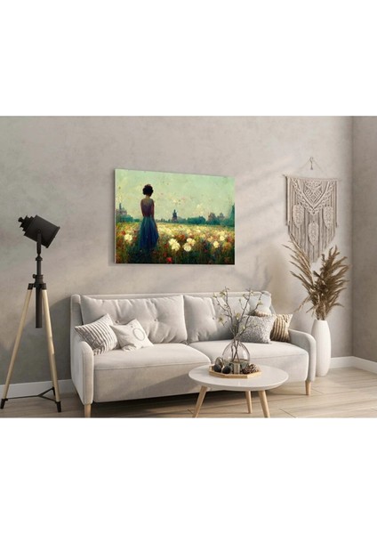 Yağlı Boya Görünümlü Kadın Kanvas Tablo AR030441