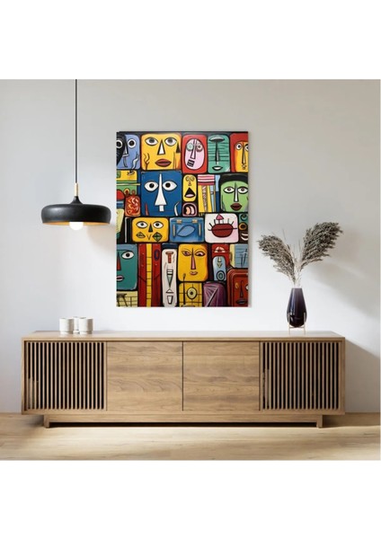 Picasso Tarzı Tablo Çizimi Dekoratif Kanvas Tablo AR030430