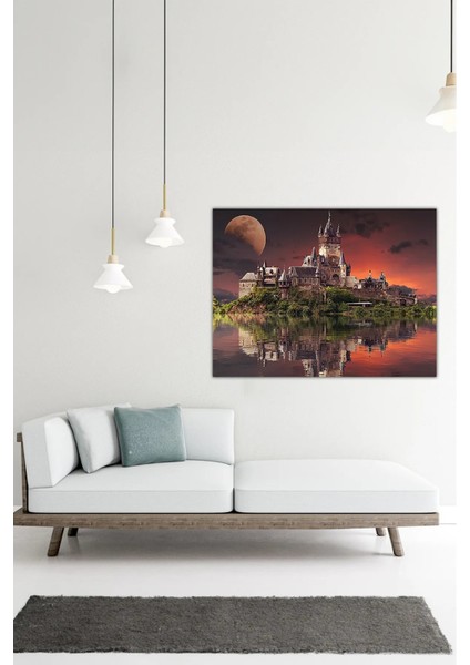 Dijital Baskılı Modern Tasarım Şato Temalı Lüks Kanvas Tablo AR030460