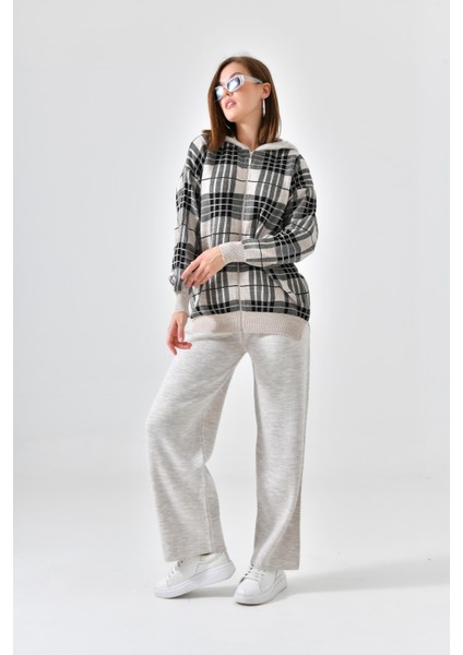 Kadın Fermuar Kapşon Detay İkili Takım Taş 21-6038 fiyatları