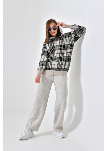 Kadın Fermuar Kapşon Detay İkili Takım Taş 21-6038 fırsatları