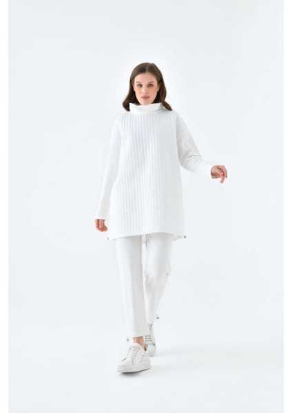 Kadın İki İp Deri Detaylı Takım Ekru 30622 indirimleri