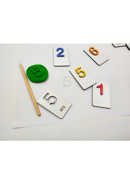 Montessori Sayılar Bul-Tak, Eşleştirme, Puzzle, Çizim Şablonu , Oyun Hamur Kalıbı