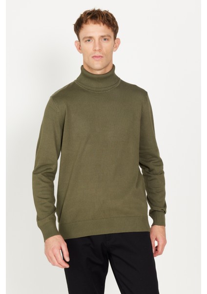 ALTINYILDIZ CLASSICS Erkek Haki Standart Fit Normal Kesim Tam Balıkçı Yaka Triko Kazak fiyatları