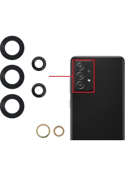 Samsung Galaxy A72 Uyumlu Kamera Lensi Cam SM-A725F