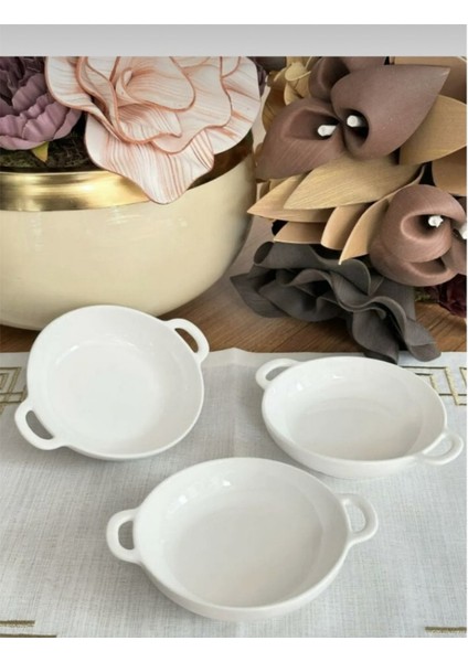 Porselen Yuvarlak Meze Tabağı Kahvaltı Sunum / Küçük Boy 3'lü fiyatları