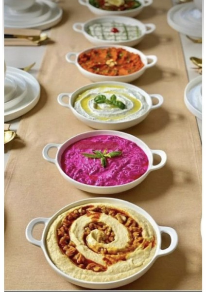 Porselen Yuvarlak Meze Tabağı Kahvaltı Sunum / Küçük Boy 3'lü indirimleri