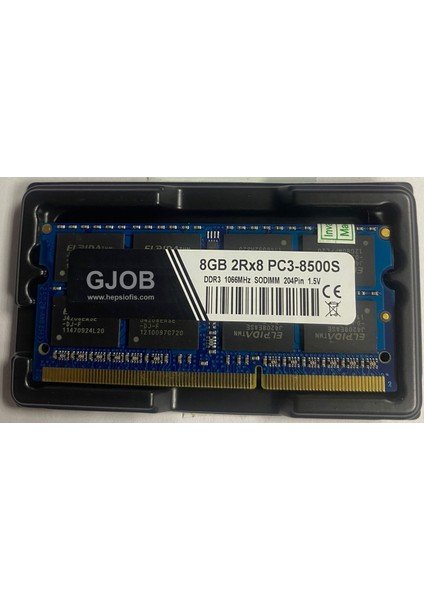 8GB 1066 Mhz Notebook RAM Tek Modül 1.5V