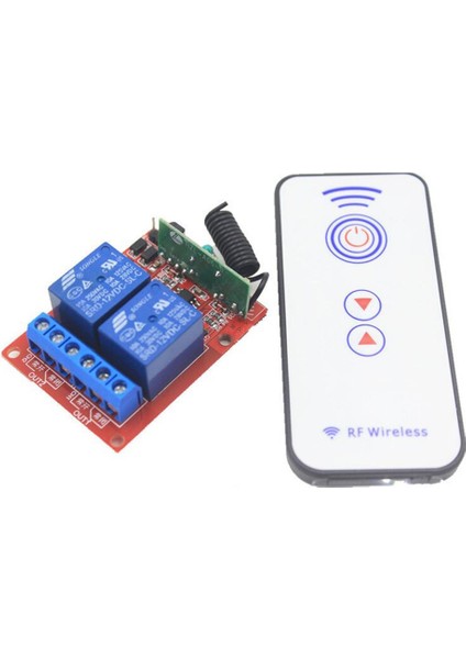 DC 12V 2 Kanallı 433 MHz Kablosuz RF Alıcılı Röle Modülü