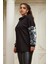 Kol Kürk Detaylı Büyük Beden Siyah Sweatshirt 3