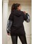 Kol Kürk Detaylı Büyük Beden Siyah Sweatshirt 4