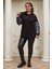 Kol Kürk Detaylı Büyük Beden Siyah Sweatshirt 5