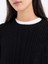 Kadın Siyah Örgü Detaylı Bisiklet Yaka Yün Kazak 5