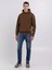 Erkek Kahverengi Kapüşonlu Sweatshirt 1
