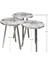 3 LÜ ZİGON SEHPA Vionessa Furniture ROUND COFFE TABLE METAL P20 LEGS COVE SILVER CARRE 1