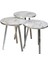 3 LÜ ZİGON SEHPA Vionessa Furniture ROUND COFFE TABLE METAL P20 LEGS COVE SILVER CARRE 3