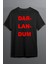 Baskılı Pamuklu Likralı T-Shirt Kırmızı Yazılı Siyah Clk-42 1