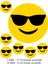 Gözlüklü Sırıtan Yüz Emoji 7 Adet A4 Yenilebilir Süsü Pasta Kurabiye Şeker Hamuru Kağıt Baskısı 1