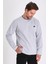 Erkek Gri Çift Bisiklet Yaka Baskı Detaylı Standart Rahat Kesim Sweatshirt 5