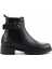 Siyah Hakiki Deri Kadın Bot & Bootie K02513318303 2