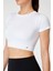 Captiva Yumuşak Dokulu & Esnek Crop Top Beyaz 4