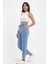 Kadın Marla Sky Blue Yüksek Bel Slouchy Jean Pantolon 2