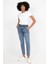 Kadın Norah Med Blue Yıpratma Detaylı Beli Lastikli Jean Pantolon 2