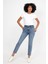 Kadın Norah Med Blue Yıpratma Detaylı Beli Lastikli Jean Pantolon 5