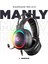 RM-K12 MANLY Siyah 7.1 Usb Surround RGB Işık Efektli Gaming Oyuncu Mikrofonlu Kulaklık 1